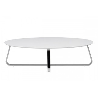 Table basse design, bois laqué blanc mat, KENZI