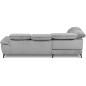 Canapé d'angle convertible en velours luxe - 5 places, SIENNA, gris, angle gauche