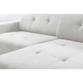 Canapé d'angle profondeur réglable fasano velours luxe gris clair 5 places, angle gauche (vu de face) - Mobilier Privé