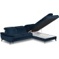 Canapé d'angle convertible en velours luxe - 5 places, SIENNA, bleu foncé, angle droit Canapé d'angle convertible en velours luxe - 5 places, SIENNA, bleu foncé, angle droit
