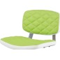 Lot de 2 tabourets design en simili cuir vert et blanc, ALVERO