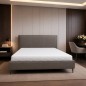 Lit design en cuir italien de luxe AURENE, taupe, 160x200