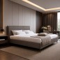 Lit design en cuir italien de luxe AURENE, taupe, 160x200