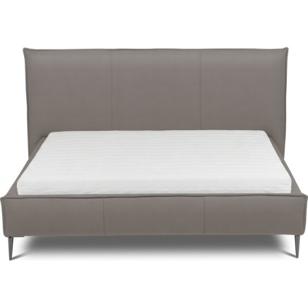Lit design en cuir italien de luxe AURENE, taupe, 180x200