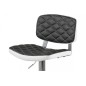 Lot de 2 tabourets design en simili cuir noir et blanc, ALVERO
