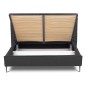 Lit design en cuir italien de luxe AURENE, gris foncé, 140x200 Lit design en cuir italien de luxe AURENE, gris foncé, 140x200