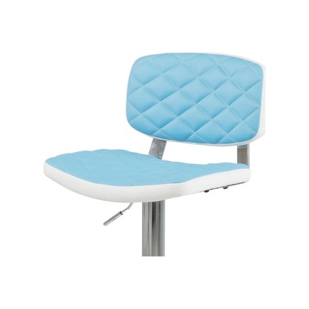 Lot de 2 tabourets design en simili cuir bleu et blanc, ALVERO