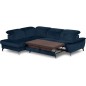 Canapé d'angle convertible en velours luxe - 5 places, SIENNA, bleu foncé, angle gauche Canapé d'angle convertible en velours luxe - 5 places, SIENNA, bleu foncé, angle gauche