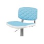 Lot de 2 tabourets design en simili cuir bleu et blanc, ALVERO