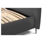 Lit design en cuir italien de luxe AURENE, gris foncé, 140x200 Lit design en cuir italien de luxe AURENE, gris foncé, 140x200