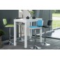 Lot de 2 tabourets design en simili cuir bleu et blanc, ALVERO