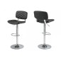 Lot de 2 tabourets design en simili cuir noir uni, ALVERO