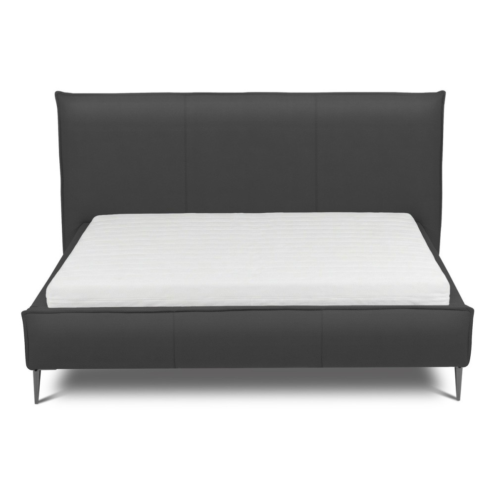 Lit design en cuir italien de luxe AURENE, gris foncé, 180x200 Lit design en cuir italien de luxe AURENE, gris foncé, 180x200