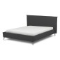 Lit design en cuir italien de luxe AURENE, gris foncé, 200x200 Lit design en cuir italien de luxe AURENE, gris foncé, 200x200