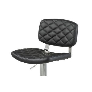 Lot de 2 tabourets design en simili cuir noir uni, ALVERO