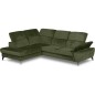 Canapé d'angle convertible en velours luxe - 5 places, SIENNA, vert foncé, angle gauche Canapé d'angle convertible en velours luxe - 5 places, SIENNA, vert foncé, angle gauche