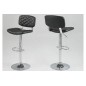 Lot de 2 tabourets design en simili cuir noir uni, ALVERO
