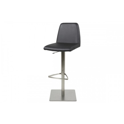 Tabouret design en simili cuir noir, AMSTERDAM