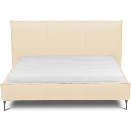 Lit design en cuir italien de luxe AURENE, beige, 160x200