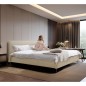 Lit design en cuir italien de luxe AURENE, beige, 160x200 Lit design en cuir italien de luxe AURENE, beige, 160x200
