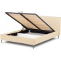 Lit design en cuir italien de luxe AURENE, beige, 180x200 Lit design en cuir italien de luxe AURENE, beige, 180x200