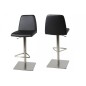 Tabouret design en simili cuir noir, AMSTERDAM
