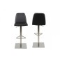 Tabouret design en simili cuir noir, AMSTERDAM