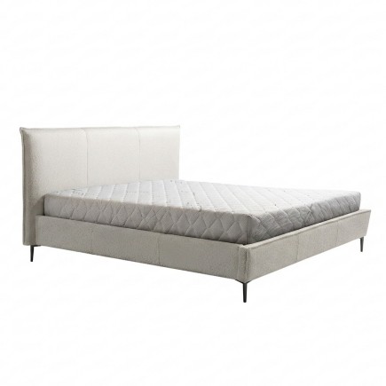 copie de Lit design en cuir italien de luxe AURENE, blanc cassé, 140x200