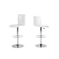 Lot de 2 tabourets design en simili cuir blanc, AZINA