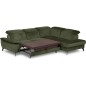 Canapé d'angle convertible en velours luxe - 5 places, SIENNA, vert olive, angle droit