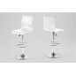 Lot de 2 tabourets design en simili cuir blanc, AZINA