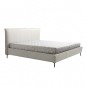 Lit design en cuir italien de luxe AURENE, blanc cassé, 200x200 Lit design en cuir italien de luxe AURENE, blanc cassé, 200x200