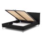 Lit design en cuir italien de luxe AURENE, noir, 140x200 Lit design en cuir italien de luxe AURENE, noir, 140x200