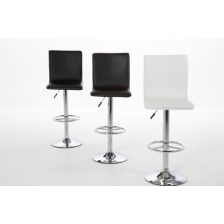 Lot de 2 tabourets design en simili cuir blanc, AZINA
