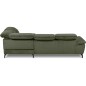 Canapé d'angle convertible en velours luxe - 5 places, SIENNA, vert olive, angle droit