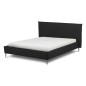 Lit design en cuir italien de luxe AURENE, noir, 140x200 Lit design en cuir italien de luxe AURENE, noir, 140x200