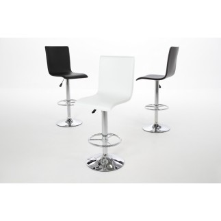 Lot de 2 tabourets design en simili cuir blanc, AZINA