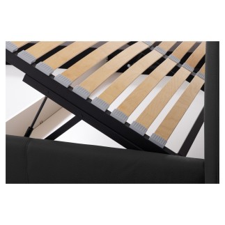 Lit design en cuir italien de luxe AURENE, noir, 160x200