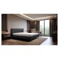 Lit design en cuir italien de luxe AURENE, noir, 180x200 Lit design en cuir italien de luxe AURENE, noir, 180x200