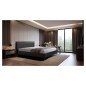 Lit design en cuir italien de luxe AURENE, noir, 180x200 Lit design en cuir italien de luxe AURENE, noir, 180x200
