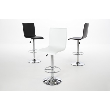 Lot de 2 tabourets design en simili cuir noir, AZINA