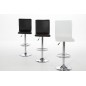 Lot de 2 tabourets design en simili cuir noir, AZINA