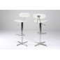 Lot de 2 tabourets design en cuir reconstitué blanc, BLUNT