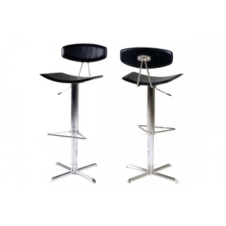 Lot de 2 tabourets design en cuir reconstitué blanc, BLUNT