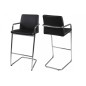 Lot de 2 tabourets design en simili cuir noir, SIGMA