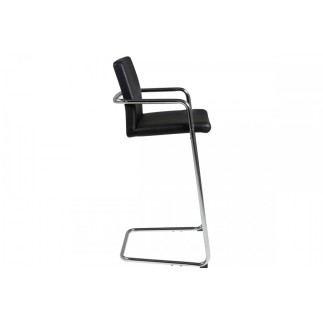 Lot de 2 tabourets design en simili cuir noir, SIGMA