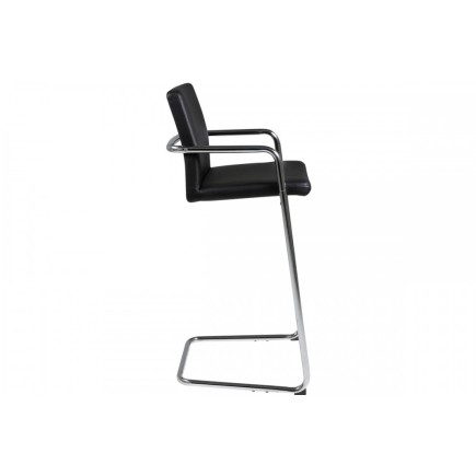 Lot de 2 tabourets design en simili cuir noir, SIGMA