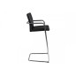Lot de 2 tabourets design en simili cuir noir, SIGMA