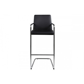 Lot de 2 tabourets design en simili cuir noir, SIGMA