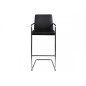 Lot de 2 tabourets design en simili cuir noir, SIGMA